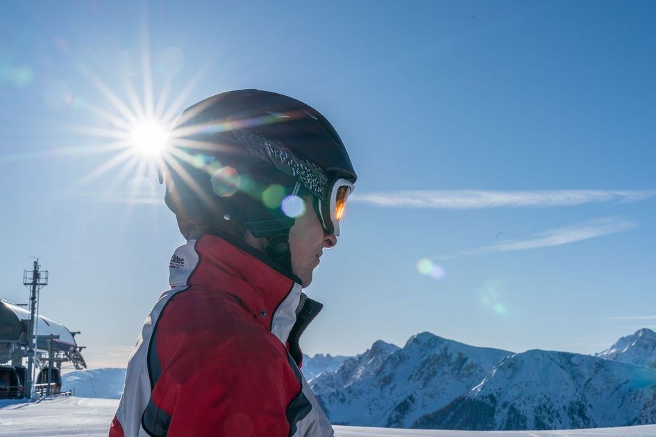 skier on the top of Kronplatz